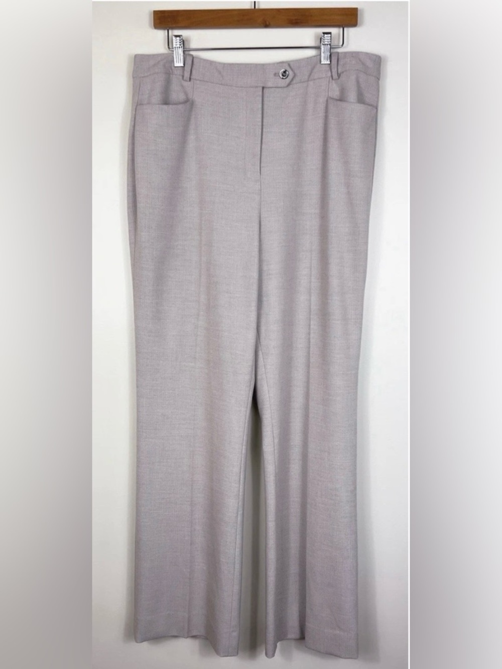 Calvin Klein Light Gray Straight-Leg Trousers